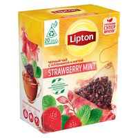 Чай черный "Lipton. Strawberry Mint" (20 пакетиков)