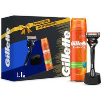 Подарочный набор "Gillette Fusion" (бритва, кассета, гель для бритья, подставка)