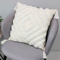 Наволочка декоративная "Tufted" (45х45 см; молочный, теплый белый)