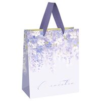 Пакет бумажный подарочный "Purple flowers" (23х18х10 см)