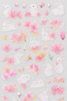 Набор наклеек "Flower bunny"
