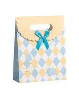 Пакет бумажный подарочный "Pattern diamond" (16,5х12,5х6 см; yellow)