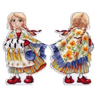 Набор для вышивания "Девочка в красных башмачках" (170х110 мм)
