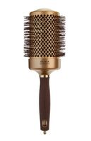 Термобрашинг для волос "Expert Blowout Shine Wavy Bristles Gold&Brown" (6,5 см)