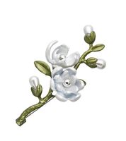 Брошь "Веточка магнолии" (цветная)