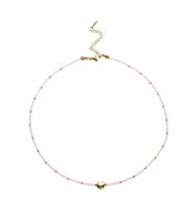 Чокер "Сердце" (розовый в золоте)