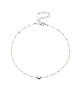 Чокер "Сердце" (белый в серебре)