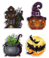 Набор для вышивания на пластиковой канве "Веселые страшилки" (80х60 мм; на магните)
