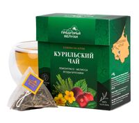 Чайный напиток "Herbal tea. Курильский чай, лемонграсс, мелисса, ягоды брусники" (18 пирамидок)