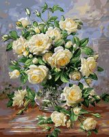 Картина по номерам "Белые розы" (400х500 мм)