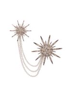 Брошь "Сияние" (белый в серебре)