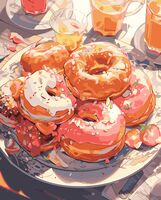 Картина по номерам "Клубничные пончики" (400х500 мм)