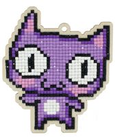 Алмазная вышивка-мозаика "Брелок. Фиолетовый кот" (88х103 мм)