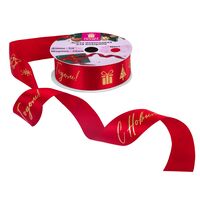 Лента упаковочная декоративная "Новогодняя" (5 м; красный)