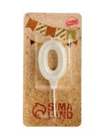 Свеча для торта "Праздник. Цифра 0" (жемчужный перламутр с блестками)