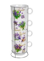 Набор кружек на металлической подставке "Lavender" (4 шт.)