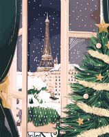 Картина по номерам "Ночь в Париже" (400х500 мм)