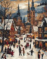 Картина по номерам "Европейская деревушка" (400х500 мм)