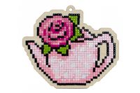 Алмазная вышивка-мозаика "Брелок. Чайник с розой" (110х94 мм)