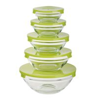 Набор салатников стеклянных (5 шт.; оливковый)