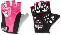 Перчатки велосипедные "SCG 47-0122" (L; чёрно-бело-розовые)
