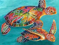 Алмазная вышивка-мозаика "Морские черепахи" (480х380 мм)