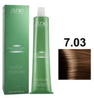 Крем-краска для волос "С экстрактом женьшеня и рисовыми протеинами" тон: 7.03, теплый блонд