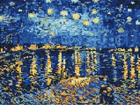 Алмазная вышивка-мозаика "Ван Гог. Звёздная ночь над Роной" (300х400 мм)