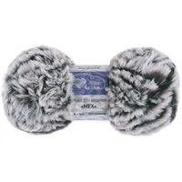Пряжа "Мех №43" (100 г; 55 м; чёрно-белый)