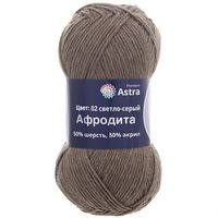Пряжа "Афродита №02" (100 г; 250 м; светло-серый)