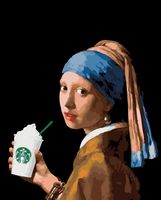 Картина по номерам "﻿﻿Девушка с двойным латте" (400х500 мм)