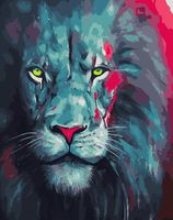 Картина по номерам "Акварельный лев" (400х500 мм)
