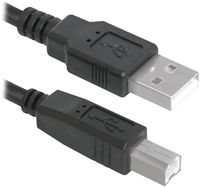 Кабель Defender USB04-06 USB2.0, AM-BM, 1,8 м (чёрный)