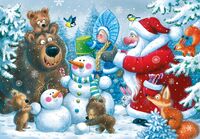 Пазл maxi "Новогодняя полянка" (24 элемента)