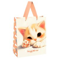 Пакет бумажный подарочный "Lovely kitten" (32х26х12 см)
