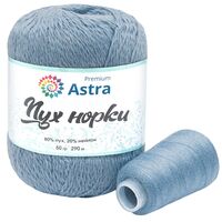 Пряжа "Пух норки №064" (50 г; 290 м; серо-голубой; 5 мотков)