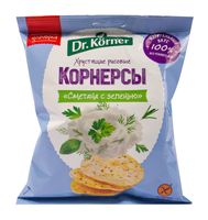 Снеки рисовые"Dr. Körner. Сметана и зелень" (40 г)