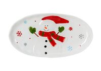 Тарелка керамическая "Снеговик" (301х163х29 мм)
