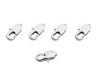 Замок для бижутерии "Карабин" (10 мм; 5 шт.; никель)