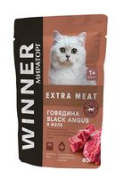 Корм влажный для стерилизованных кошек "Extra Meat. Black Angus" (80 г; говядина в желе)