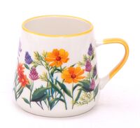Кружка керамическая "Цветы" (бело-желтый)