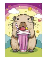 Картина по номерам "Капибара с коктейлем" (200х300 мм)