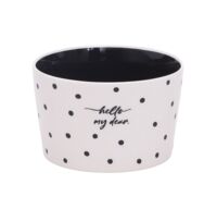 Тарелка глубокая "Hello my dear" (480 мл; бело-черный)