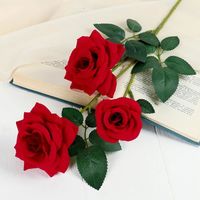 Цветок искусственный "Роза триада" (620 мм; красный)