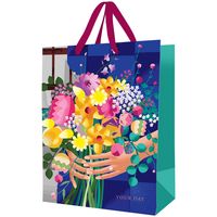 Пакет бумажный подарочный "Bunch of flowers" (23х18х10 см)