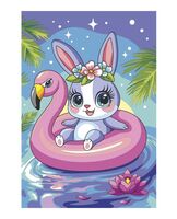 Картина по номерам "Зайчик на отдыхе" (200х300 мм)