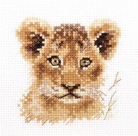 Вышивка крестом "Животные в портретах. Львёнок" (80х80 мм)