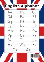 English Alphabet. Образцы письменных букв (в цвете флага)