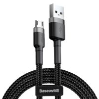 Кабель Baseus cafule microUSB 2.0/USB 2.0 Type-A (0,5 м; черно-серый)