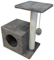 Домик-когтеточка с полкой "Кэт Хаус" (31х40х58 см; серый)